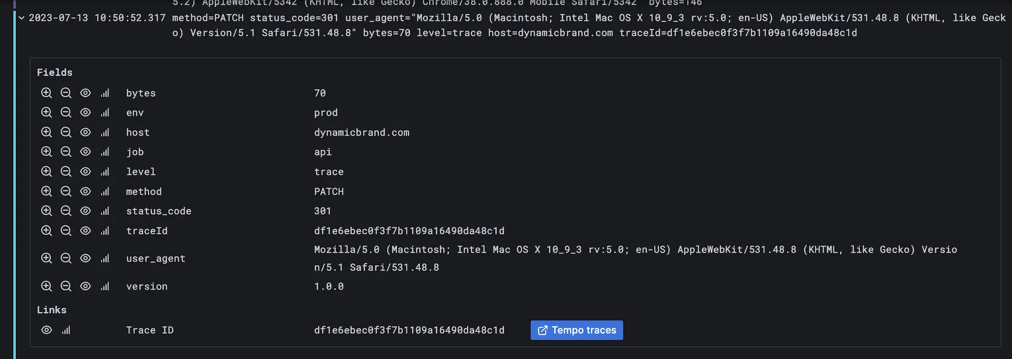 grafana log example